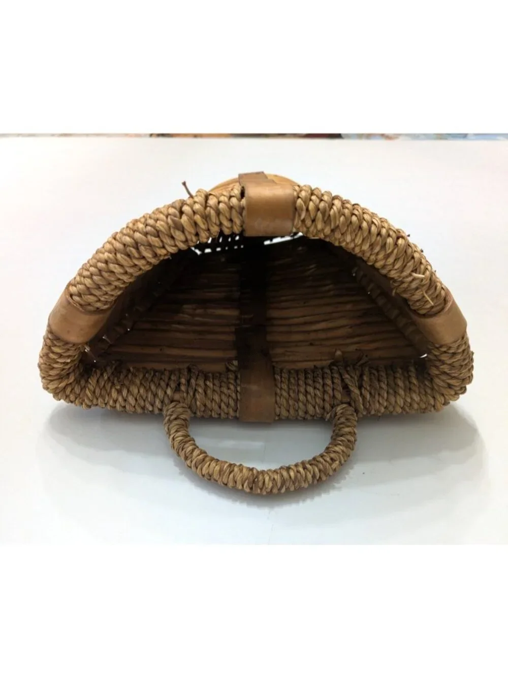 Vintage Bamboo Wall Hanging Planter Basket Set of 2 Cone Shaped 12